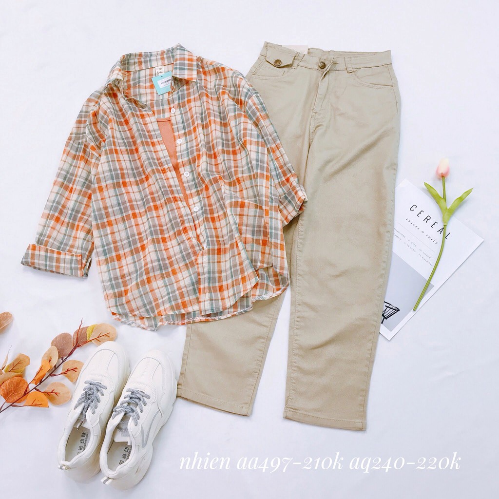 [Mã FADIRECT20 giảm 20K đơn 150K] Quần Kaki Baggy Nữ Túi Hộp _Nhienvintage AQ240 | BigBuy360 - bigbuy360.vn