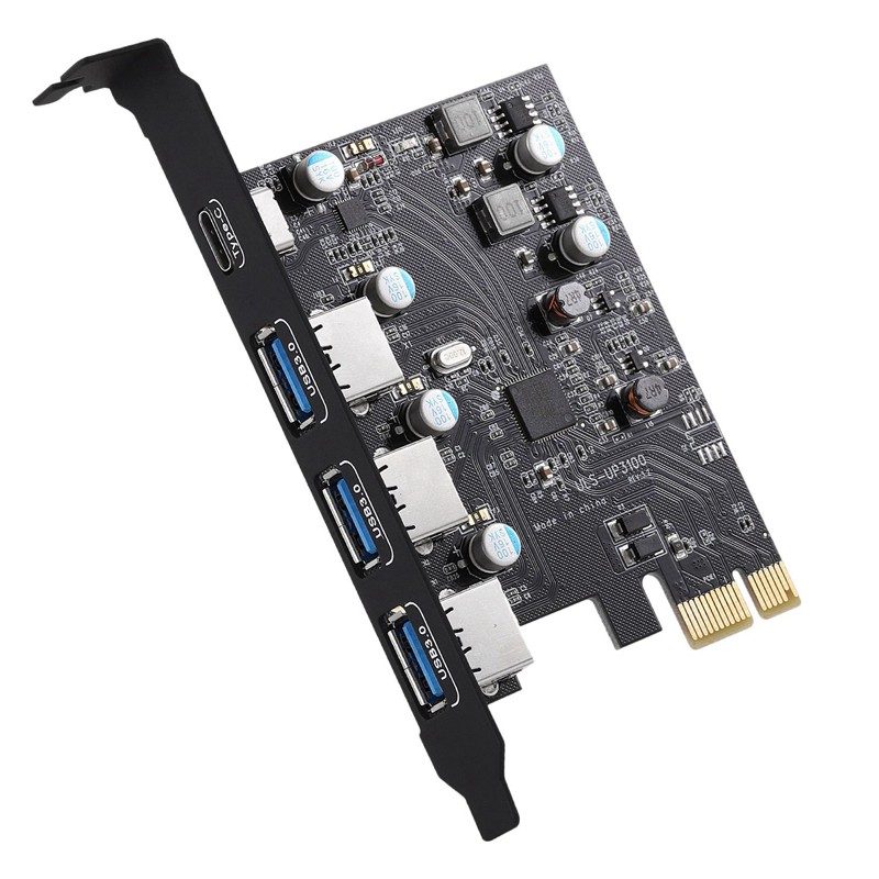 Card Mở Rộng Pci-E Sang Usb 3.0 + Type C Với 3 Cổng