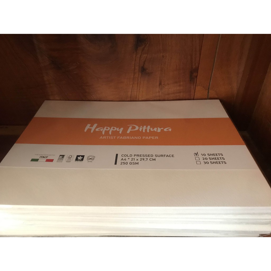 Giấy Vẽ Màu Nước Happy Pittura 250g Túi 10 tờ