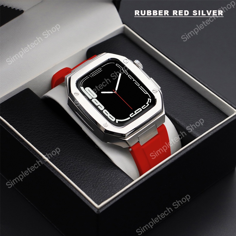 Khung Kim Loại Sang Trọng Cho iWatch Band Case 7 45mm 44mm