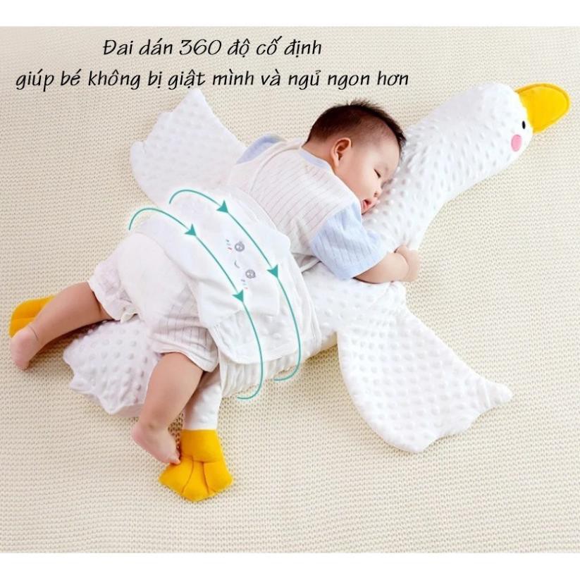 Gối Vịt Trắng Nằm Sấp Chống Đau Bụng Đầy Hơi Cho Bé - Gối Thiên Nga Hạt Bông nổi đáng yêu cho bé