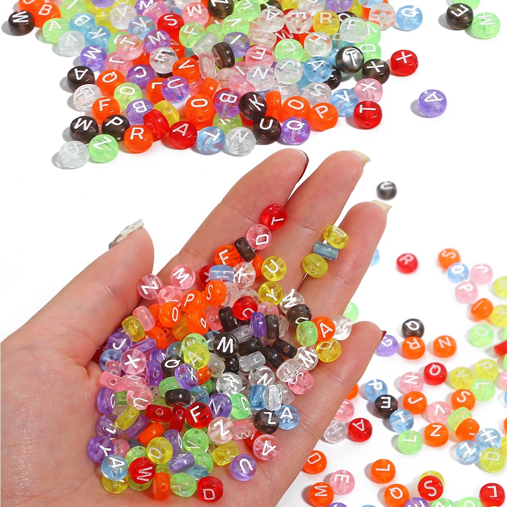 Set 100 hạt nhựa acrylic tròn dẹt nhiều màu sắc tùy chọn làm đồ trang sức dành cho nữ