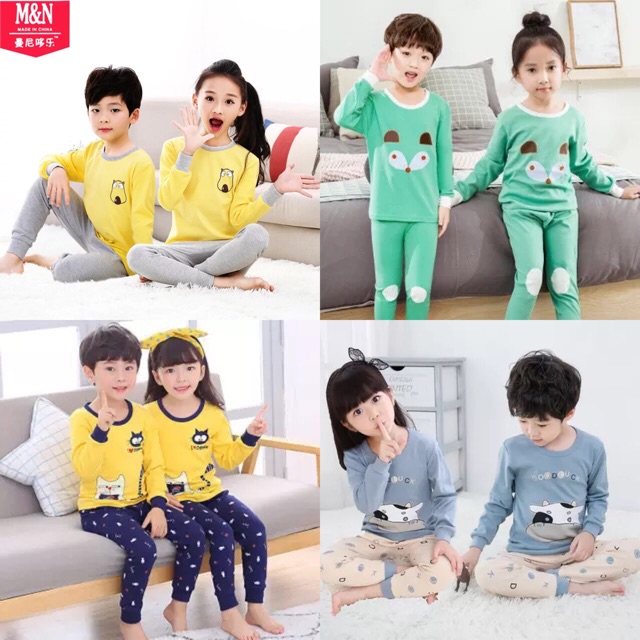 Bộ cotton xuất Hàn dày dặn 3-8Y (12 mẫu)