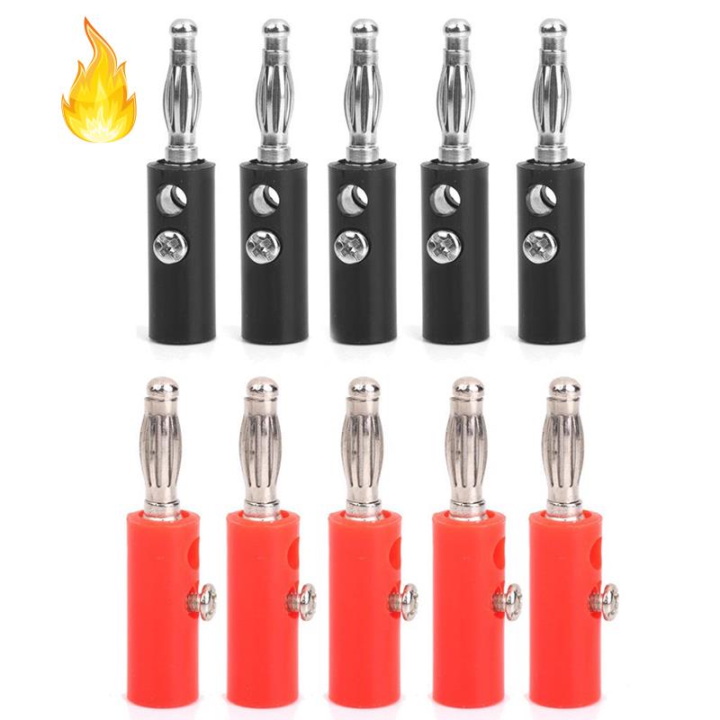 Set 10 jack cắm bắp chuối 4mm màu đỏ + đen
