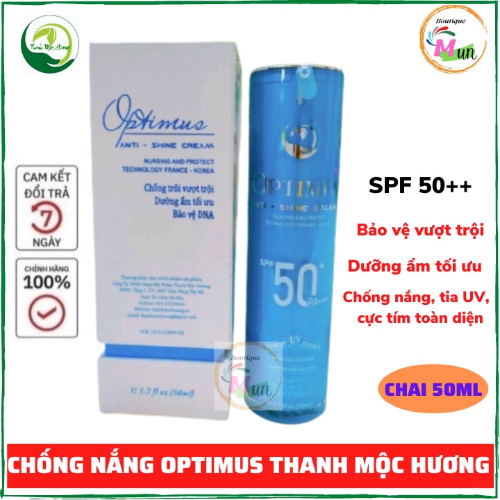 Kem chống nắng Thanh Mộc Hương chính hãng - Kem chông nắng Optimus Anti Shine SPF50++