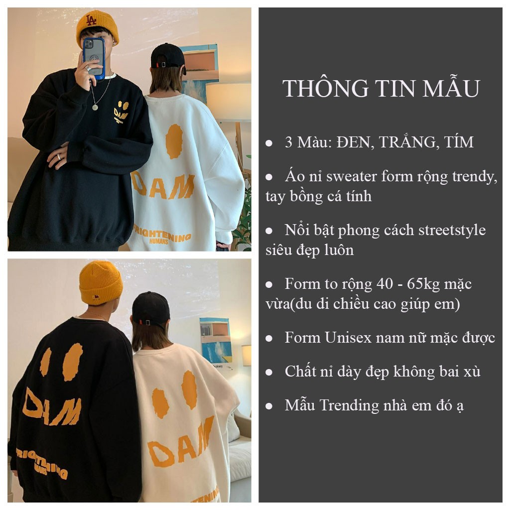 Áo hoodie form rộng DAMM áo sweater Unisex cá tính_VIETSTAR | BigBuy360 - bigbuy360.vn