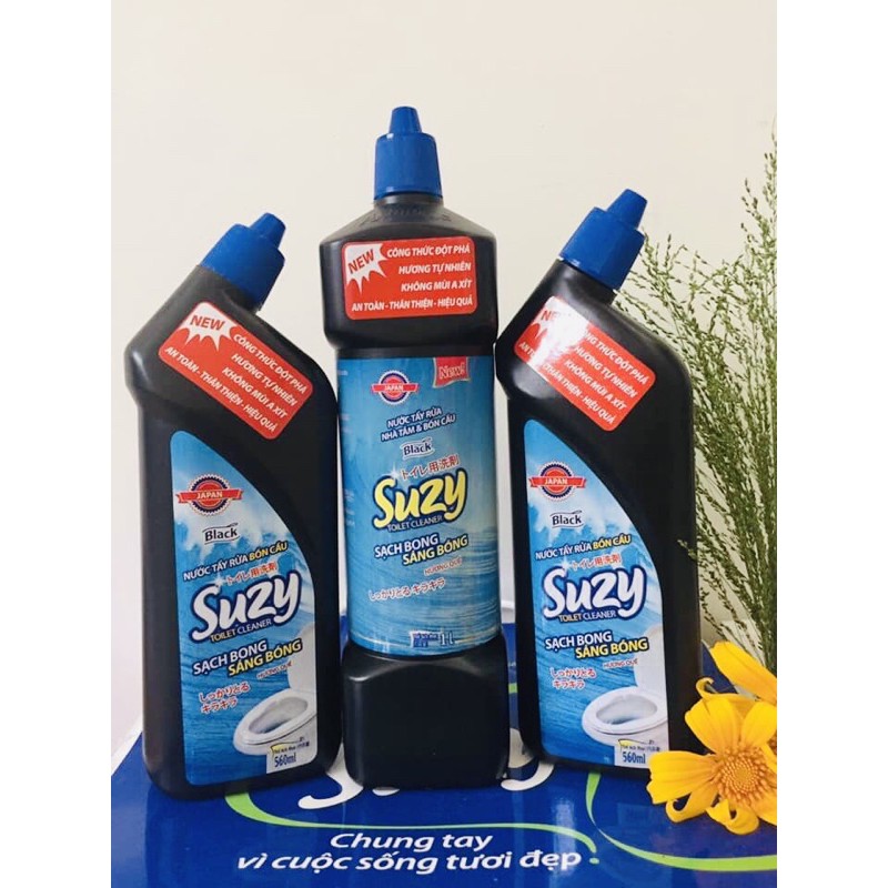 COMBO 1,12 Lít Nước tẩy rửa bồn cầu không mùi axit Suzy hương Quế tự nhiên