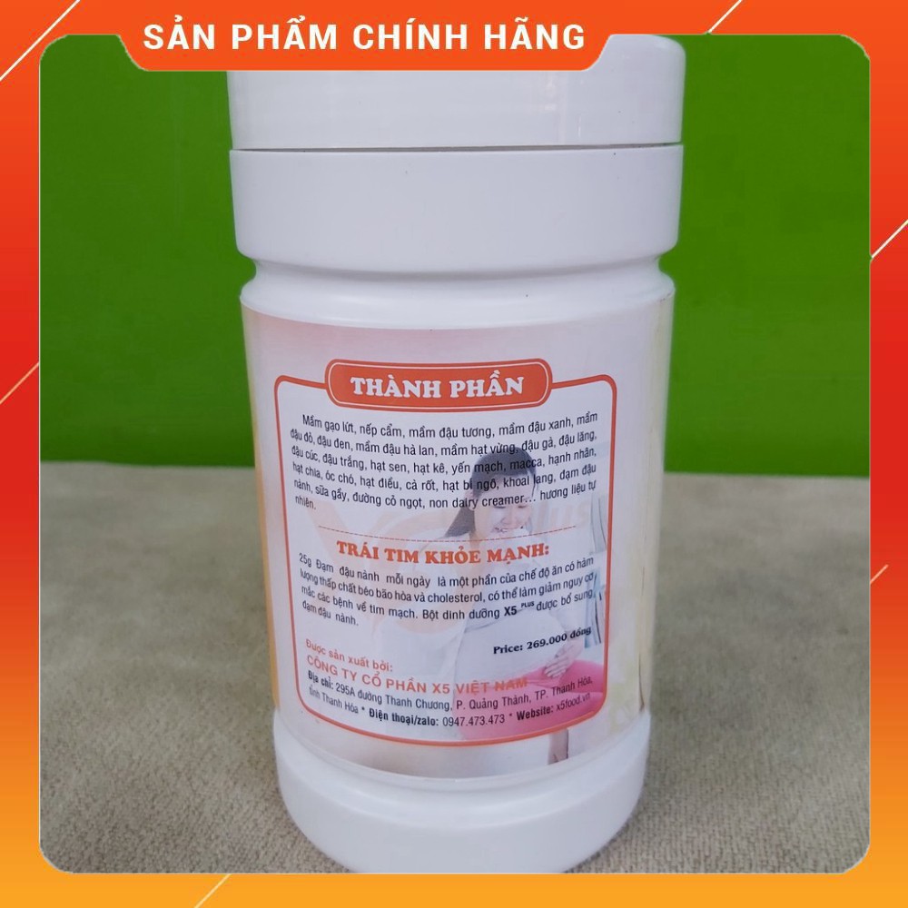 01 Bột dinh dưỡng X5 Plus-dành cho bà bầu gồm các hạt ngũ cốc nảy mầm, bổ sung sữa gầy,đạm đậu nành,óc chó,hạnh nhân,...