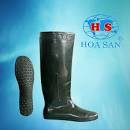 Ủng đi cấy ngắn Hoa San màu xanh rêu size 36-42