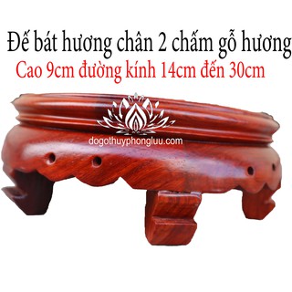 Kỷ tròn chân-Đế bát hương-Đôn tròn gỗ hương cao 9cm cỡ mặt từ 14cm đến30cm
