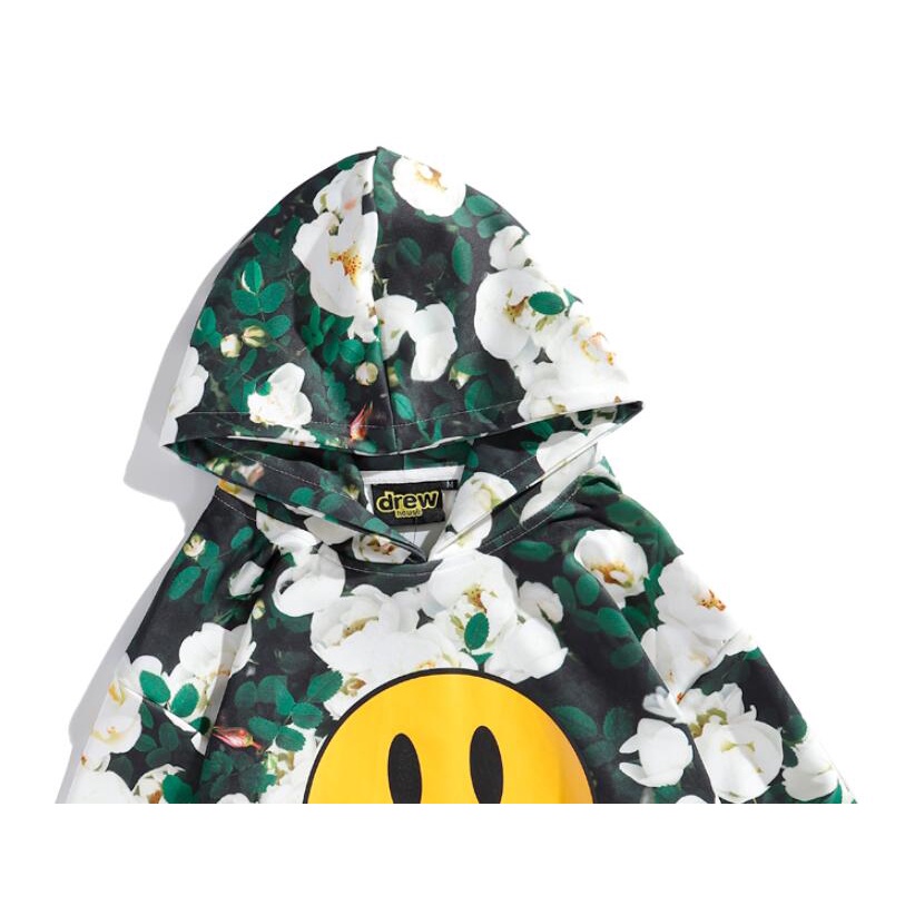 Áo Hoodie In Hình Hoa Hồng + Mặt Cười + Chữ Justin Bieber Drew Độc Đáo Cá Tính
