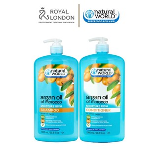 Combo Dầu Gội Xả mượt Tóc Argan Oil Of Morocco Natural World 1000ml/ chai