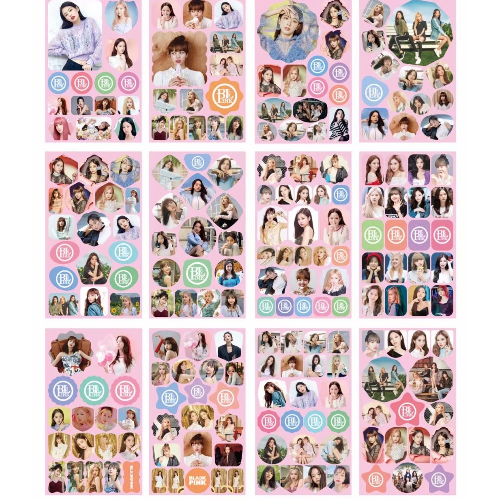 Sticker BTS BLACKPINK mẫu mới 12 tấm - Hình dán nhóm nhạc hàn quốc độc đáo trang trí sổ làm album KP