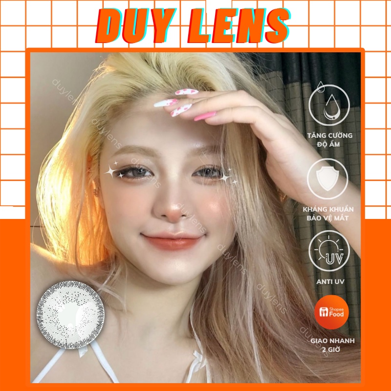 Lens màu xám tây idol USA GRAY - Model kính áp tròng cận Hàn Quốc 14mm hạn 1 năm