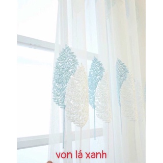 Rèm cửa trang trí, ❤️freeship❤️, rèm voan thêu lá đôi, nhiều màu quý nhân