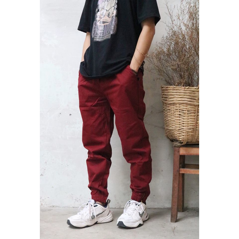 Quần Thể Thao Nam Jogger Kaki Co Giãn Khóa Kéo Mềm Mịn Phong Cách Thể Thao Năng Động Cá Tính