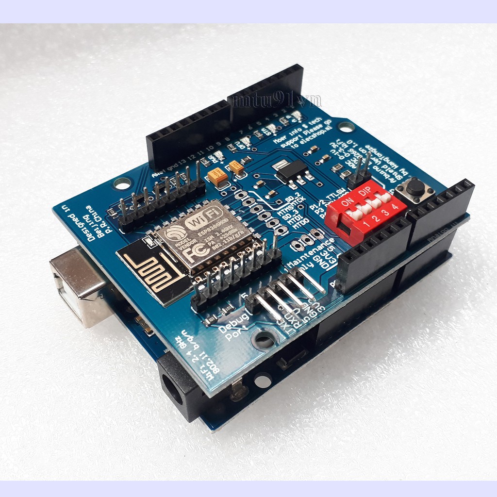 Mạch Shield Arduino UNO R3 / Mega ESP8266 Wifi ESP-12E (mở rộng chân, giao tiếp wifi)