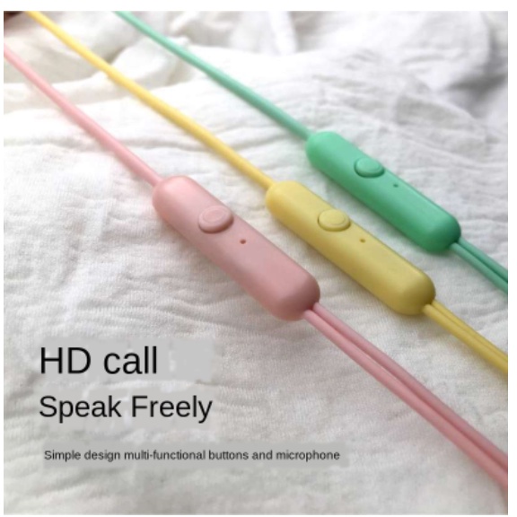 Còn Hàng Macarone Màu Có Dây Điện Thoại Di Động Tai Nghe Tai Nghe Nhét Tai U19 Hoạt Hình Học Sinh Tai Nghe Nhạc Qua Tai 1.2M Tai Nghe Chụp Tai có Mic Cá Tuyết