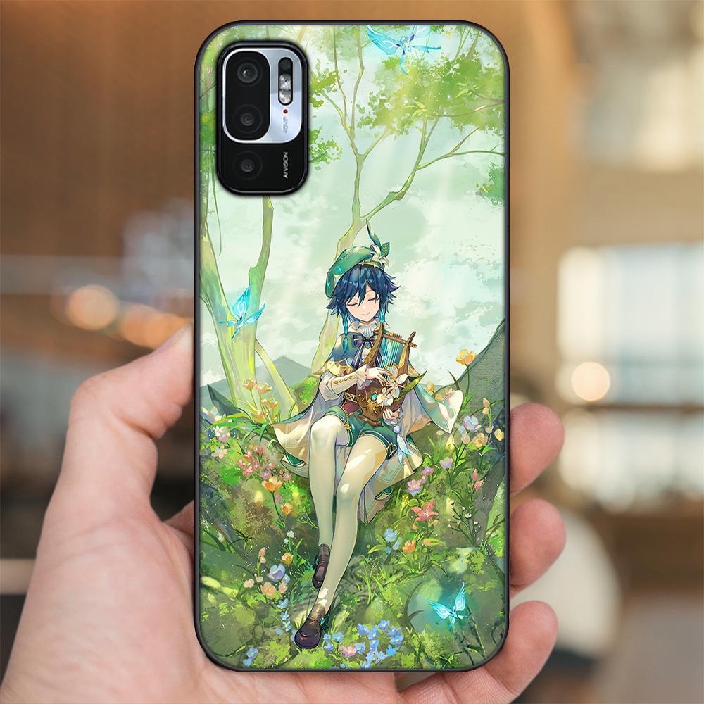 Ốp lưng Xiaomi Redmi Note 10 5G viền đen in hình Venti Genshin Impact