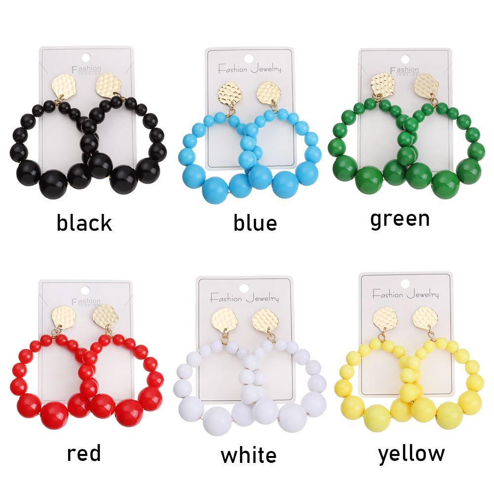 SUMU Khuyên Tai Dạng Treo Xỏ Hạt Acrylic Cổ Điển Quà Tặng