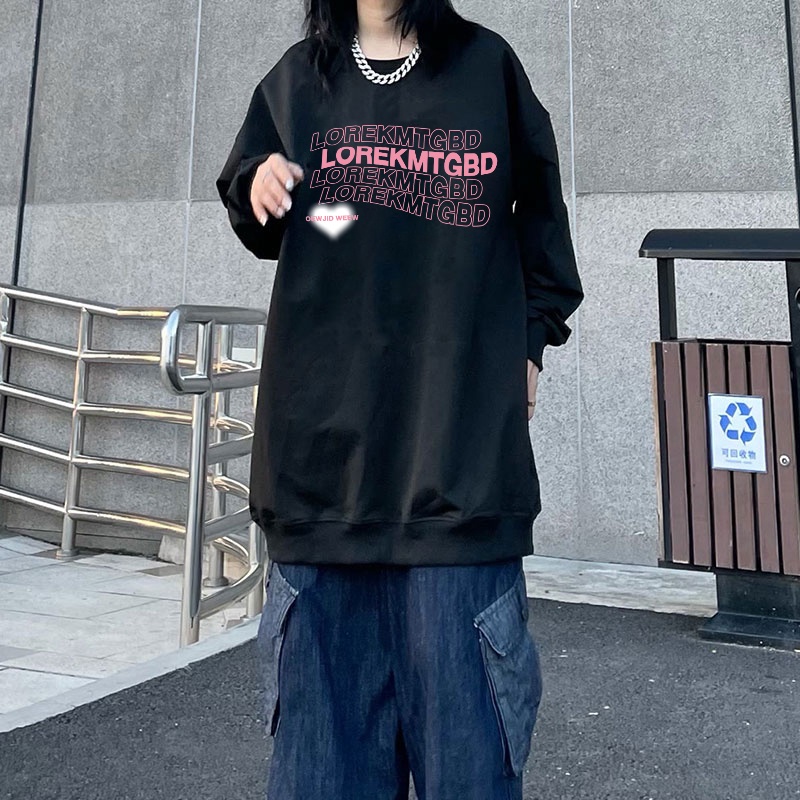 NRVP Áo Thun Tay Dài Oversize In Họa Tiết Phong Cách Hàn Quốc Thời Trang Cho Nam Và Nữ