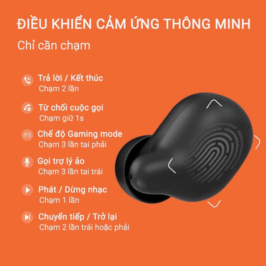 Tai nghe gaming true wireless Haylou T15 tích hợp sạc dự phòng 2200mAh, chống nước IPX5