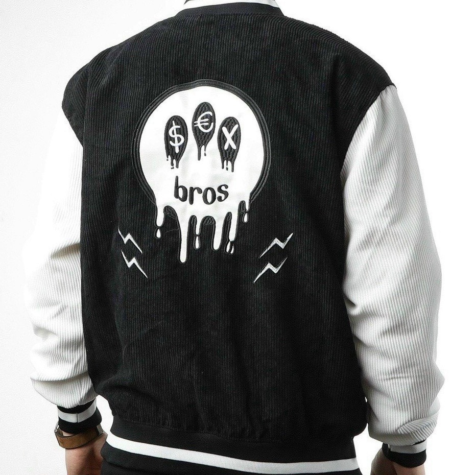 Áo Khoác Bomber Nhung Gân Nam Nữ Unisex Logo Thêu Chất 2 Lớp Dày Dặn Phong Cách Hàn Quốc (SuperBros))
