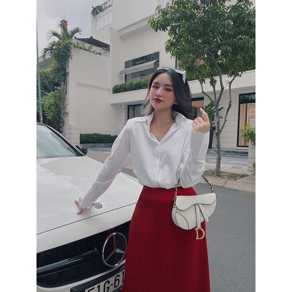 Túi Xách Dior Yên Ngựa Trắng Viền Đen Size 20  -  By Anh Dinh Phuong