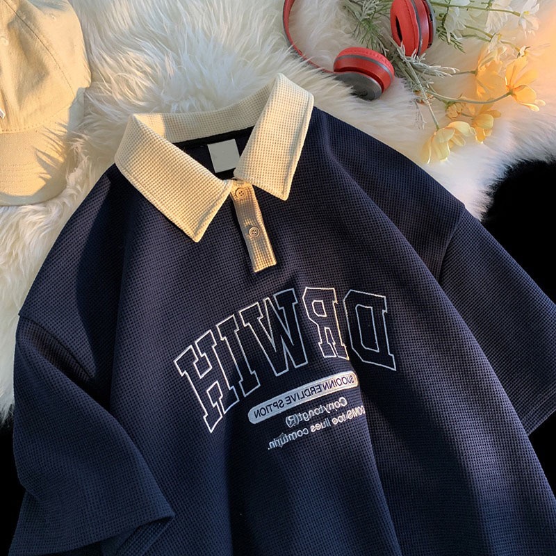 Áo polo IELGY ngắn tay thêu họa tiết thời trang cho nữ