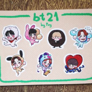 Sticker tấm chibi BTS