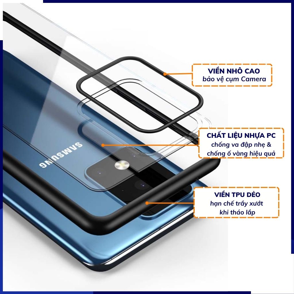 Ốp lưng s20 ultra trong suốt không ố vàng bảo vệ camera CLEAR COLOR VER 1 phụ kiện huỳnh tân store