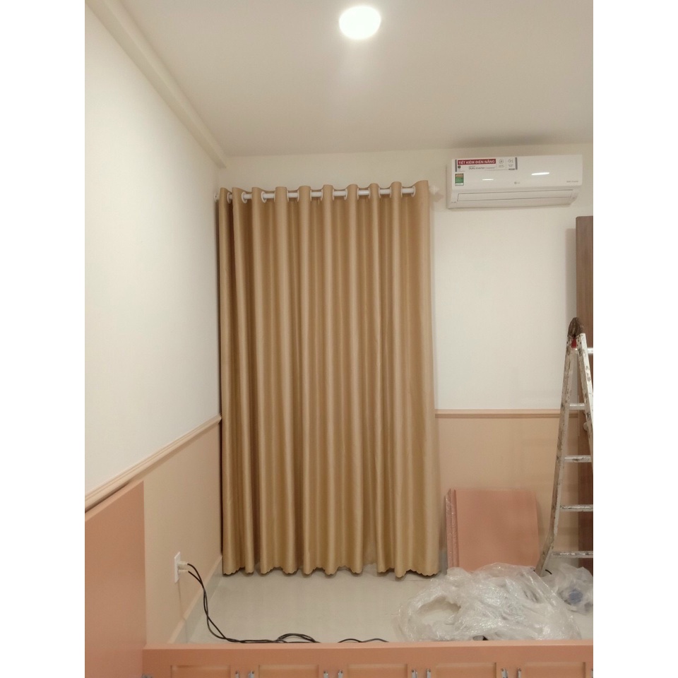 RÈM CHUNG CƯ MÀU VÀNG NHẠT -RÈM CỬA PHÒNG KHÁCH PHÒNG NGỦ 3mx2m6 CHỐNG NẮNG 95% VẢI GẤM DỆT