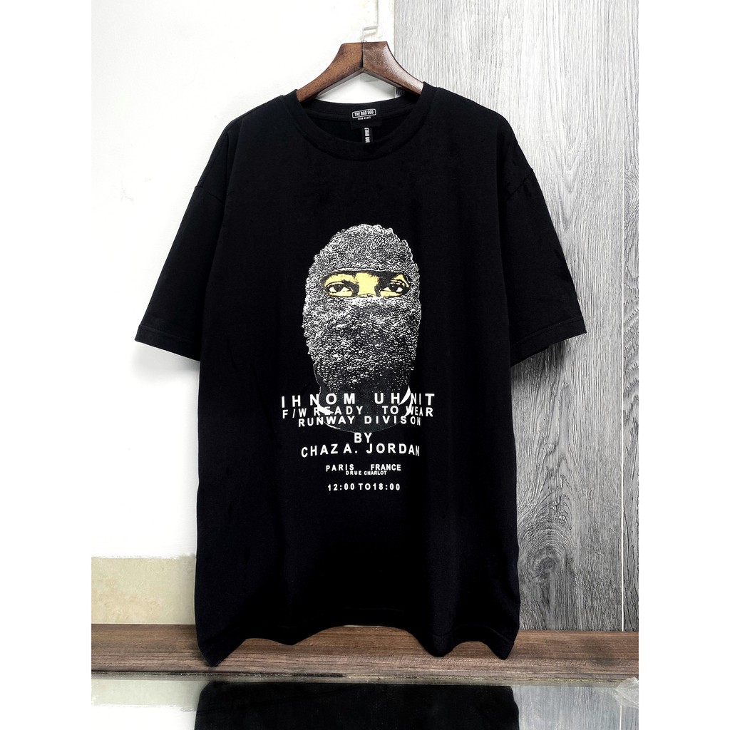 Áo thun cotton Ih Nom UhNit Face Mask Black , T Shirt tay lỡ unisex , MSW Town