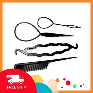 Bộ dụng cụ làm tóc tiện dụng cho nữ (4 món)