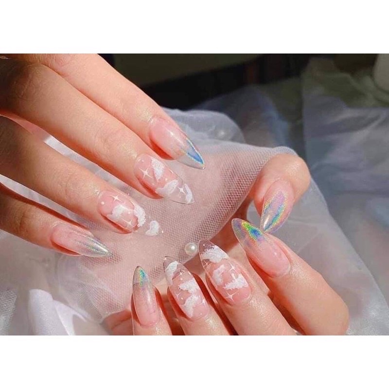 Nail box 109k mây sao ngân hà tráng gương thủy tinh + Keo DũaNailBox Nuna mây gương móng úp thiết kế sẵn. Có now ship