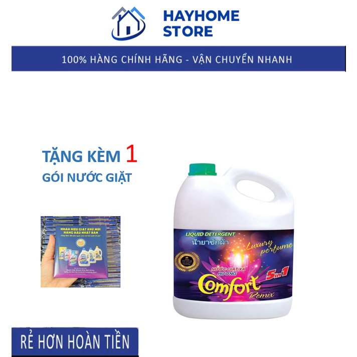 NƯỚC GIẶT xả 5 in 1, Cực Thơm Lâu, Giữ Mùi Cực Tốt, Can 3,6L Rẻ