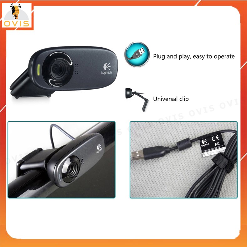 Logitech C310 - Webcam Máy Tính Gọi Video Trực Tuyến HD720, Nhận Diện Khuôn Mặt, Lọc Tiếng Ồn