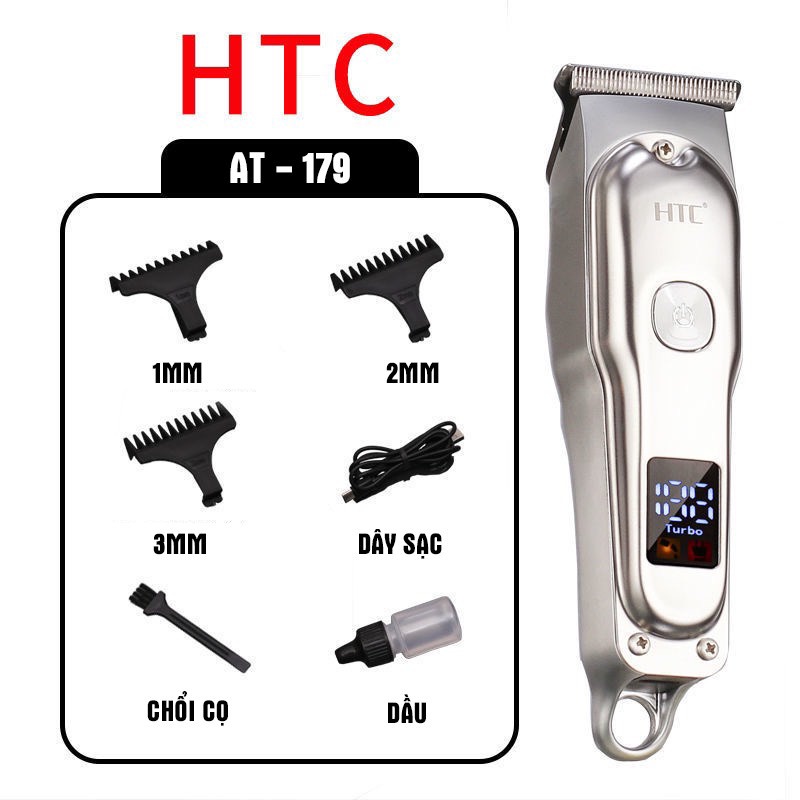 [HÀNG CHÍNH HÃNG] Tông đơ cắt tóc, cạo râu kiêm chấn viền chính hãng HTC, sạc USB cao cấp tiện dụng, tặng kèm 8 phụ kiện