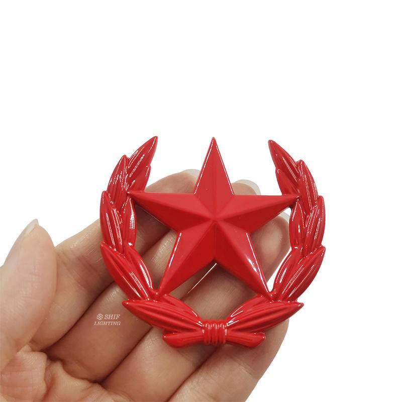 Miếng dán logo hình ngôi sao bằng kim loại trang trí ô tô