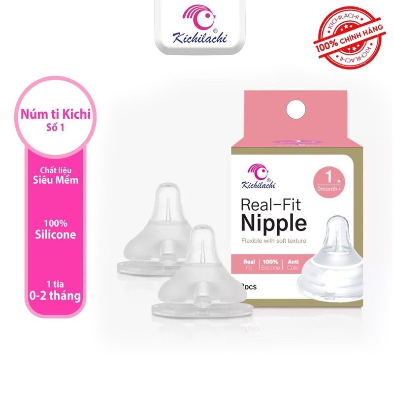 Combo 2 núm ty kichi cổ rộng bình hổ cao cấp dùng được cho các bình cổ rộng