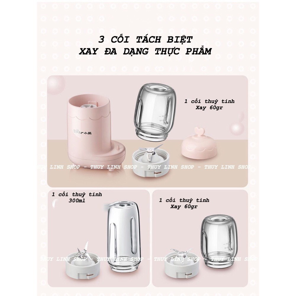 [BẢN QUỐC TẾ] Máy Xay BEAR 3 Cối Thủy Tinh LLJ-C04J1