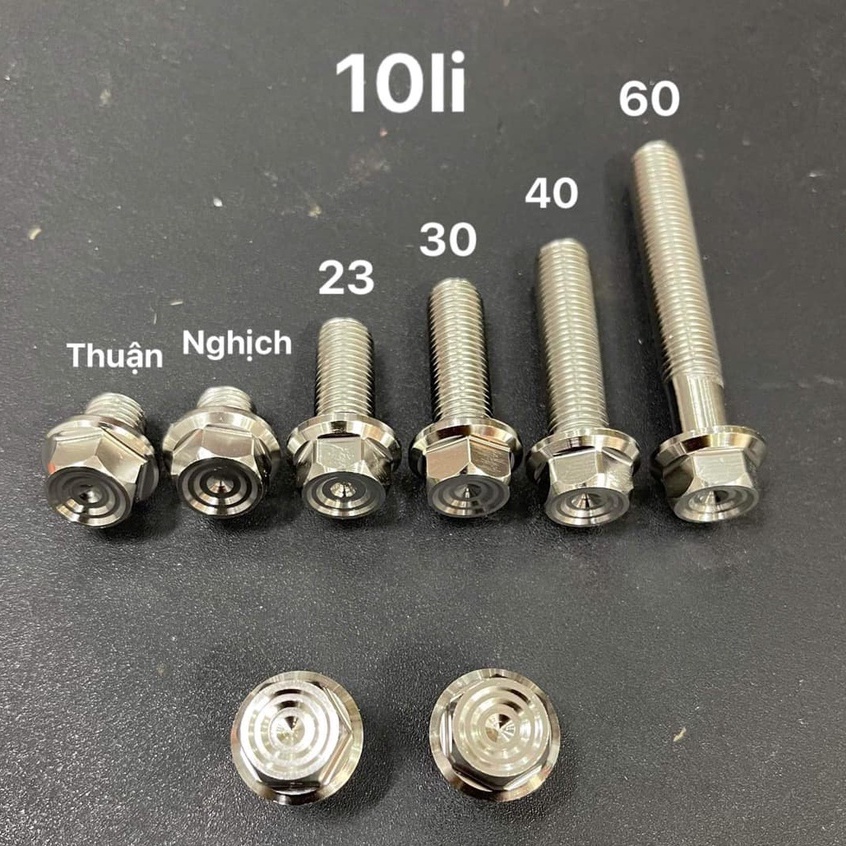 Ốc TBT 10li v2 full size inox 304 bảo hành rỉ sét trọn đời lắp nhiều vị trí trên xe