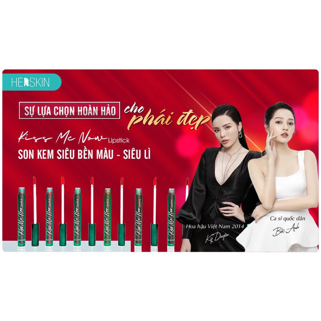 Son kem siêu lì mịn môi bền màu Kiss me Now Herskin chính hãng date mới nhất