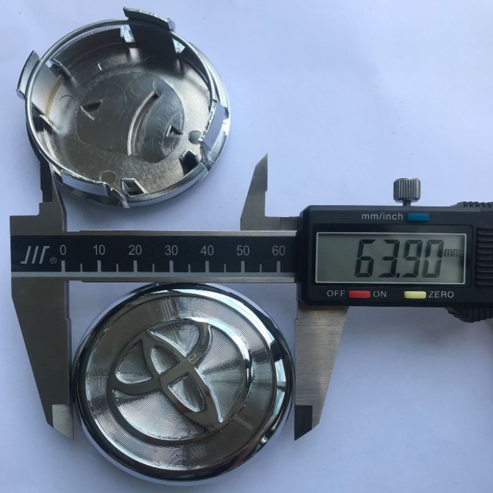 Logo chụp mâm, ốp lazang bánh xe ô tô Toyota TY-014 Đường kính 64MM, đường kính chân cài 62MM  - 01 chiếc