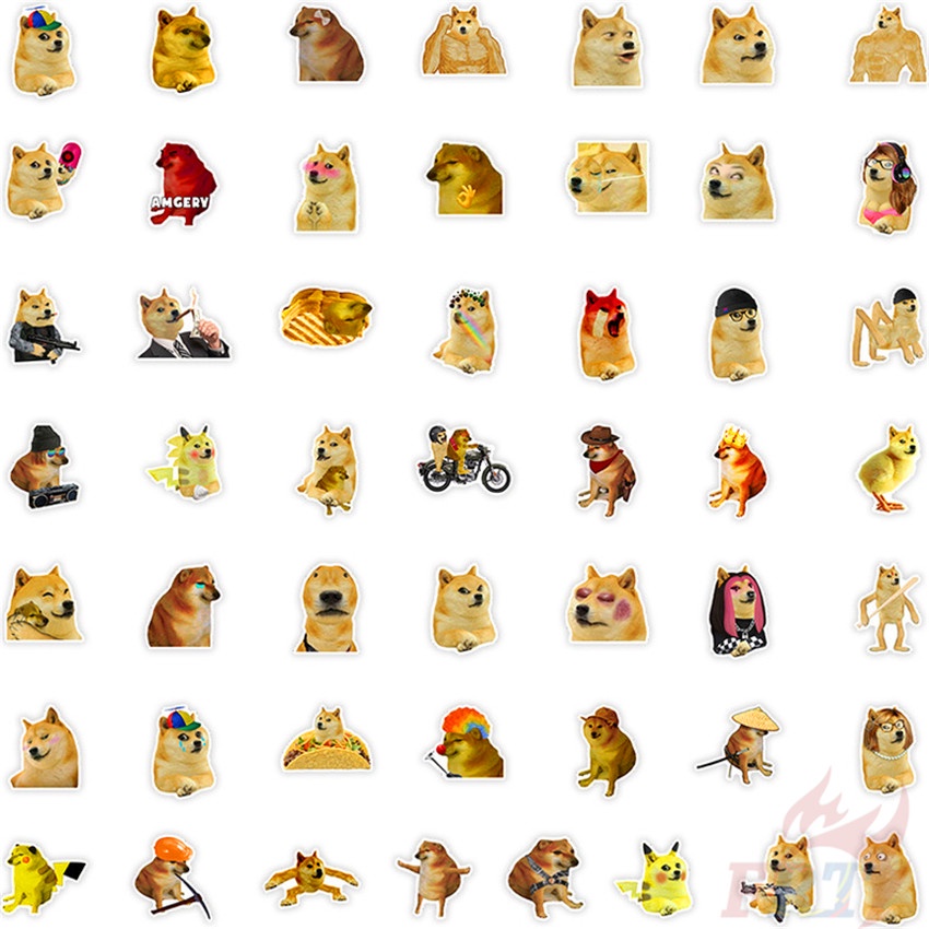 Bộ 100 Cái/Bộ ❉ Sticker Dán Trang Trí Hình Chó Shiba Xinh Xắn ❉ Miếng Dán Chống Thấm Nước Thời Trang