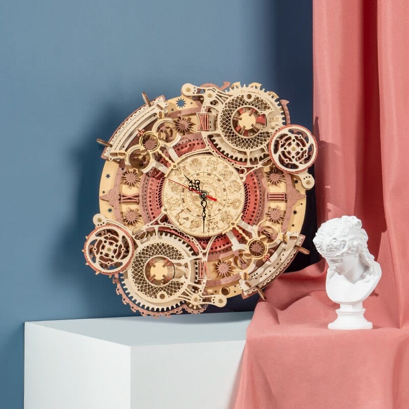 Mô Hình Gỗ 3D Lắp Ráp ROBOTIME ROKR Đồng Hồ Cung Hoàng Đạo (Zodiac Wall Clock) LC601 [chưa ráp]