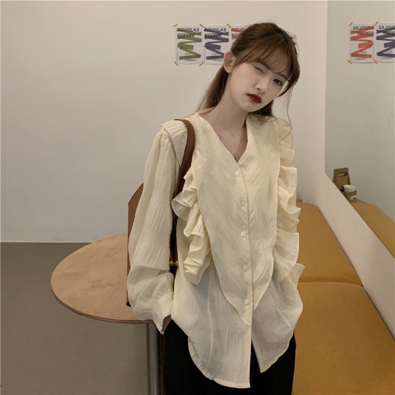 Áo Nữ Tay Dài Cổ Chữ V Thời Trang Quyến Rũ