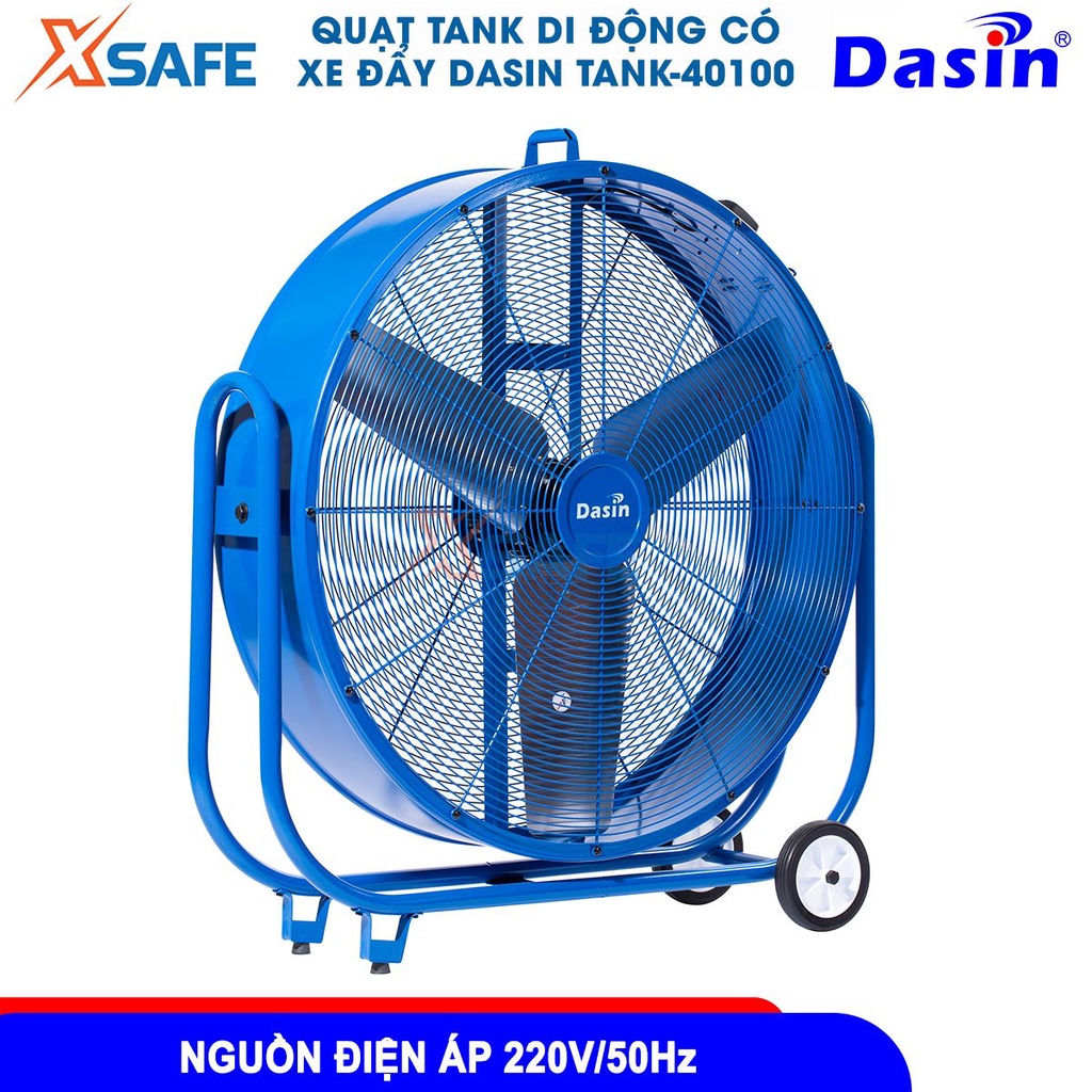 Quạt di động có bánh xe Dasin TANK40100 22W lưu lượng gió 2.424 m3/giờ, vòng quay 620 vòng/phút[CHÍNH HÃNG][XSAFE]