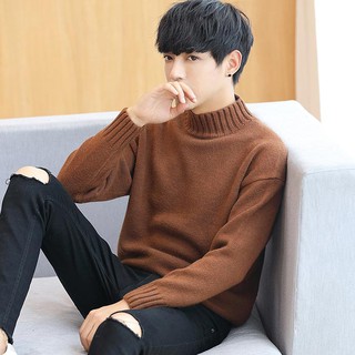 (LEN QUẢNG CHÂU) Áo len cổ cao nam Hàn Quốc - Al04