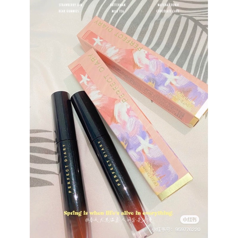 Có sẵn màu mới  - Son bóng vỏ đen perfect diary light summer water stain